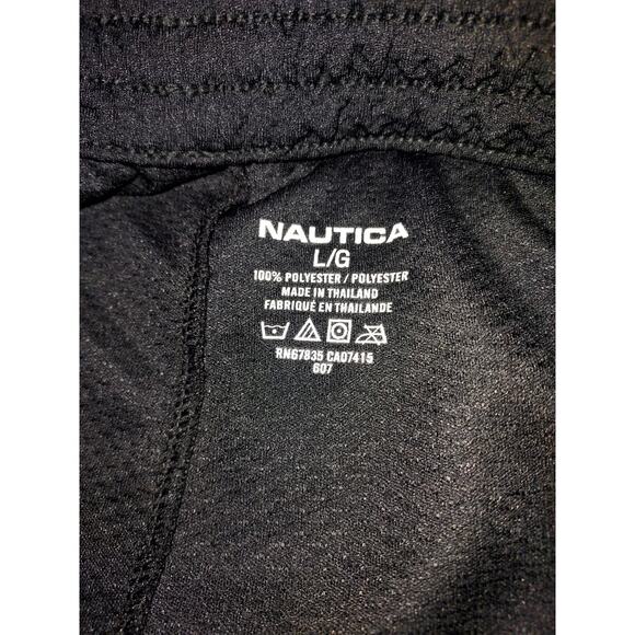 Nautica Men's Sweatpants Large Straight Leg Mesh Workout Athletic Black Gray - Picture 8 of 9